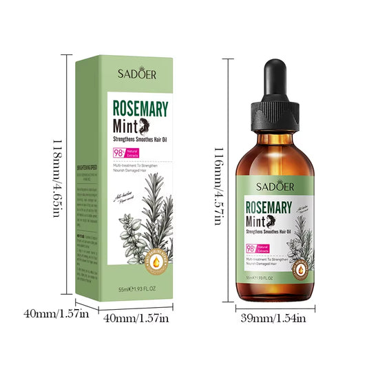 Rosemary Hair Growth Essential Oil anti Hairs Loss Treatment Mint Hair Streng Serum Nourishing Roots Regrowth Hair for Men Women