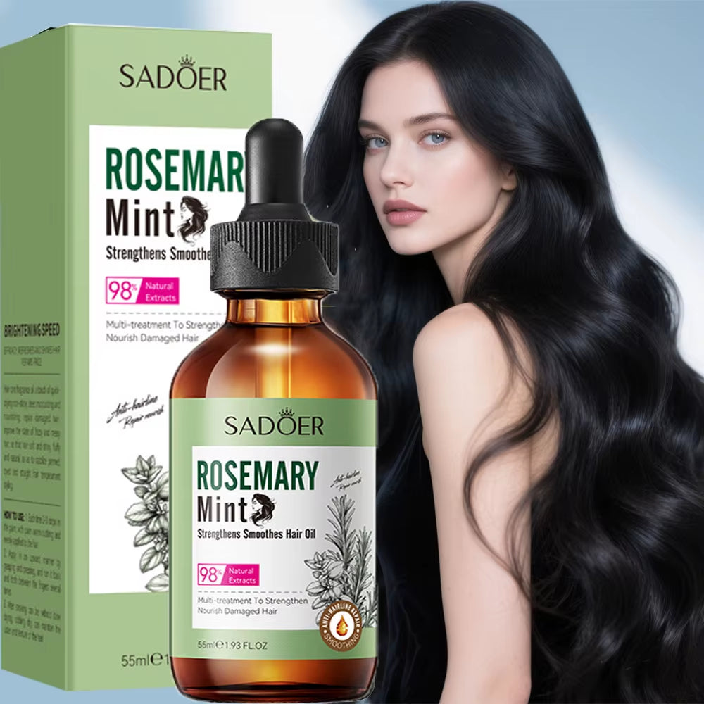 Rosemary Hair Growth Essential Oil anti Hairs Loss Treatment Mint Hair Streng Serum Nourishing Roots Regrowth Hair for Men Women