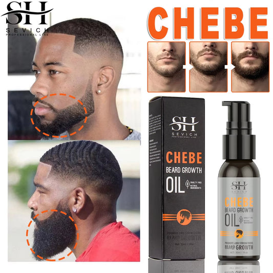 Natural Chebe Beard Growth Oil - Fast-Acting Essential Serum for Effective Beard Growth and Hair Loss Treatment