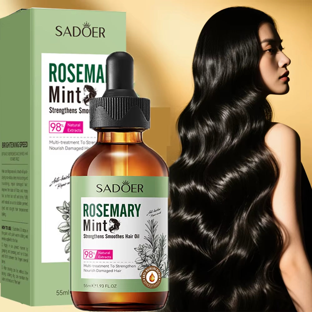 Rosemary Hair Growth Essential Oil anti Hairs Loss Treatment Mint Hair Streng Serum Nourishing Roots Regrowth Hair for Men Women