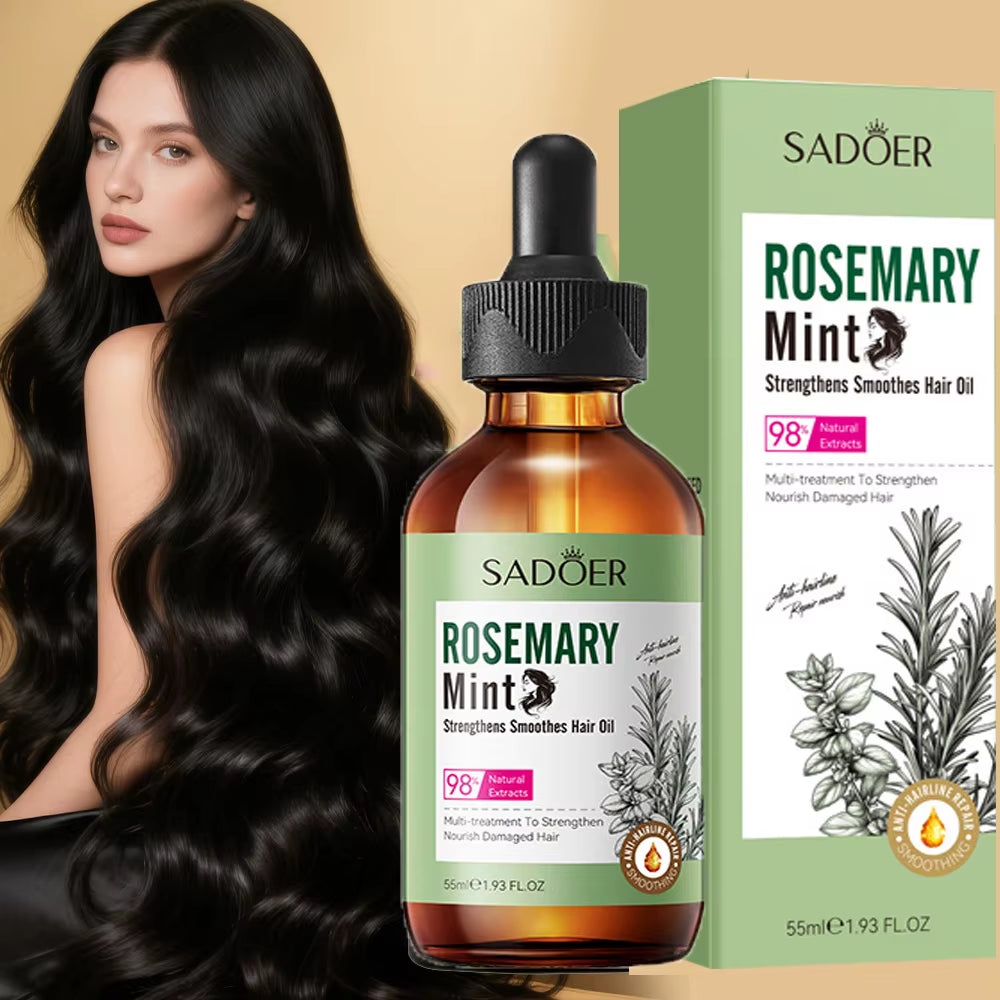 Rosemary Hair Growth Essential Oil anti Hairs Loss Treatment Mint Hair Streng Serum Nourishing Roots Regrowth Hair for Men Women