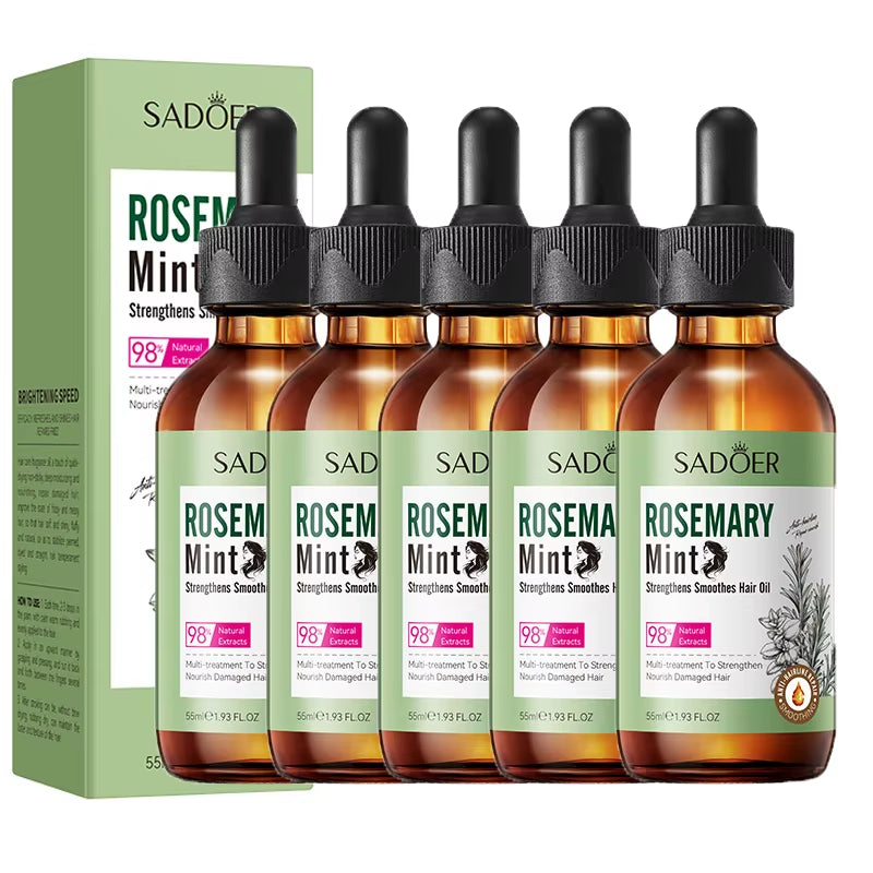 Rosemary Hair Growth Essential Oil anti Hairs Loss Treatment Mint Hair Streng Serum Nourishing Roots Regrowth Hair for Men Women