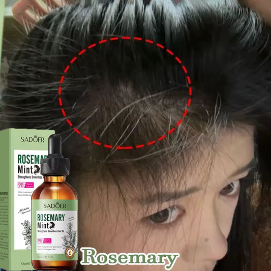 Rosemary Hair Growth Essential Oil anti Hairs Loss Treatment Mint Hair Streng Serum Nourishing Roots Regrowth Hair for Men Women