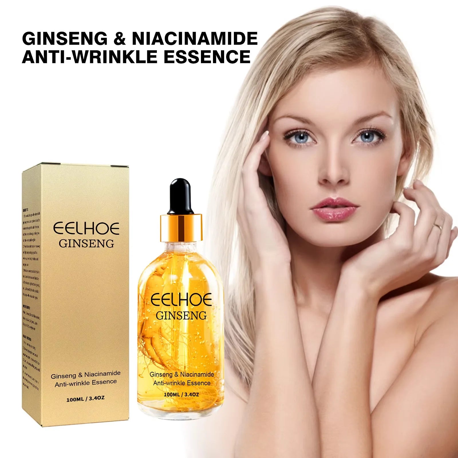 Revitalize Your Skin with 24k Gold Ginseng Anti-Wrinkle Serum - Firming, Lightening, and Deep Moisturizing Formula