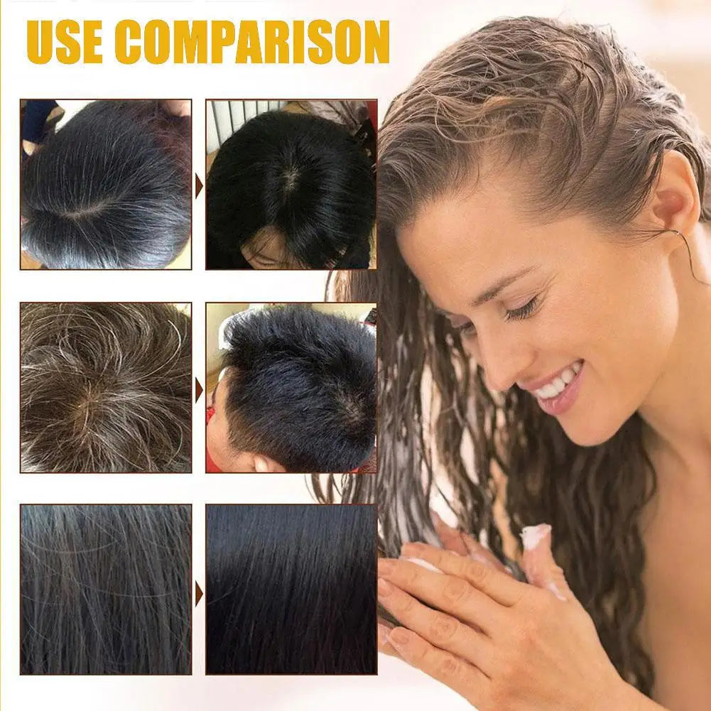 Transform Your Look with Our 3-in-1 Hair Color Shampoo - Instantly Change White to Brown with Natural Ingredients!