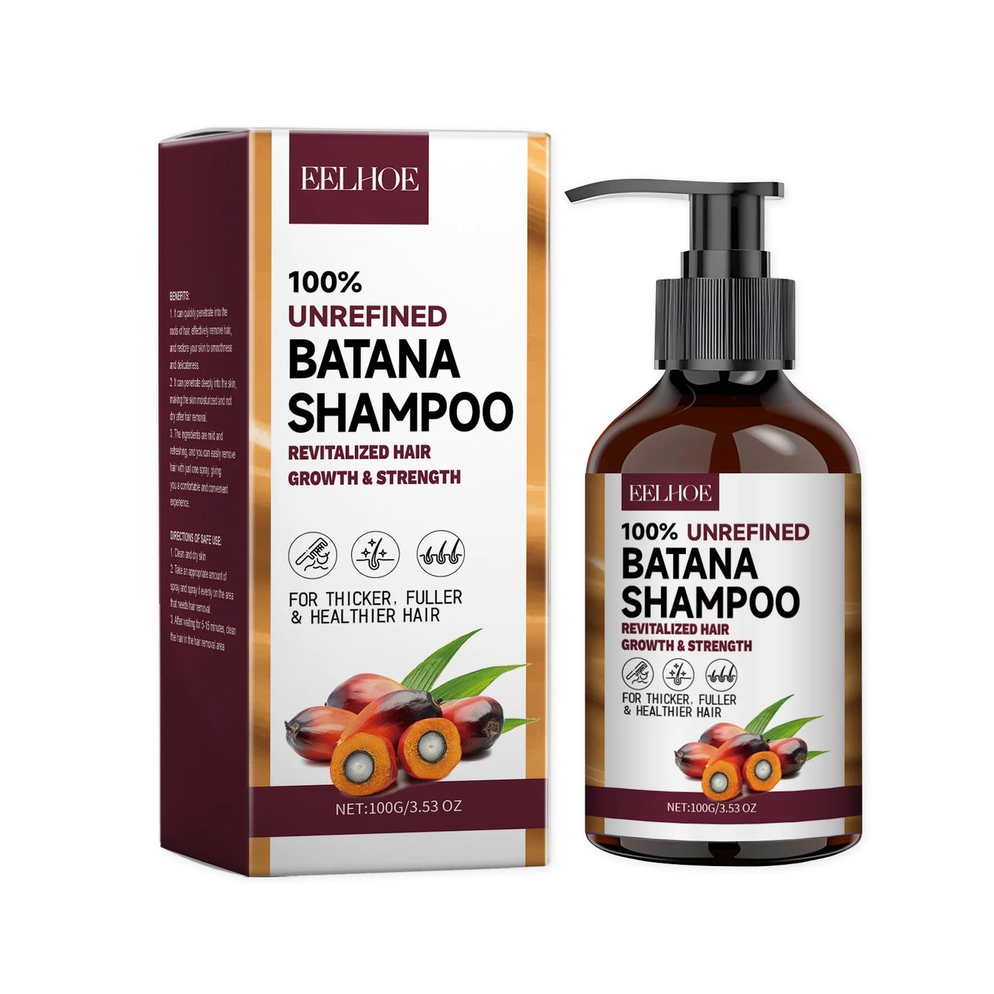 Batana Oil Hair Care Set: Nourishing Shampoo and Conditioner for Anti-Frizz, Hair Growth, and Loss Treatment