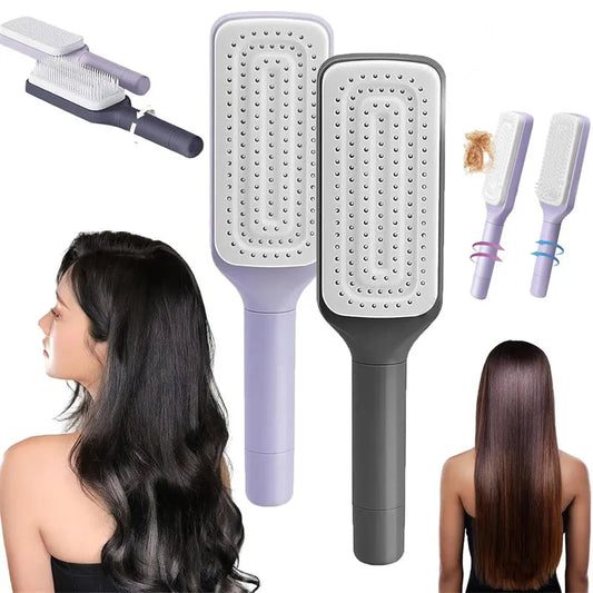 Revolutionary Self-Cleaning Hair Brush: The Ultimate Massage Air Cushion & Telescopic Comb Combo!