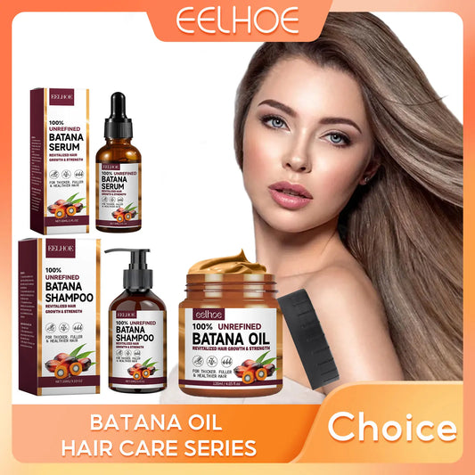 Batana Oil Hair Care Set: Nourishing Shampoo and Conditioner for Anti-Frizz, Hair Growth, and Loss Treatment
