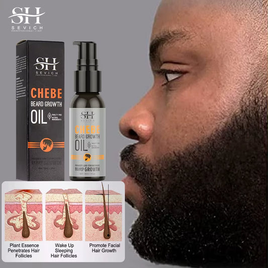 Natural Chebe Beard Growth Oil - Fast-Acting Essential Serum for Effective Beard Growth and Hair Loss Treatment