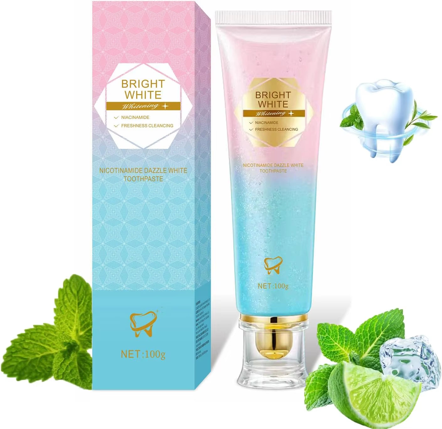 Niacinamide Whitening Toothpaste - Intensive Stain Removal, Enamel Protection, and Breath Freshening for Daily Oral Care