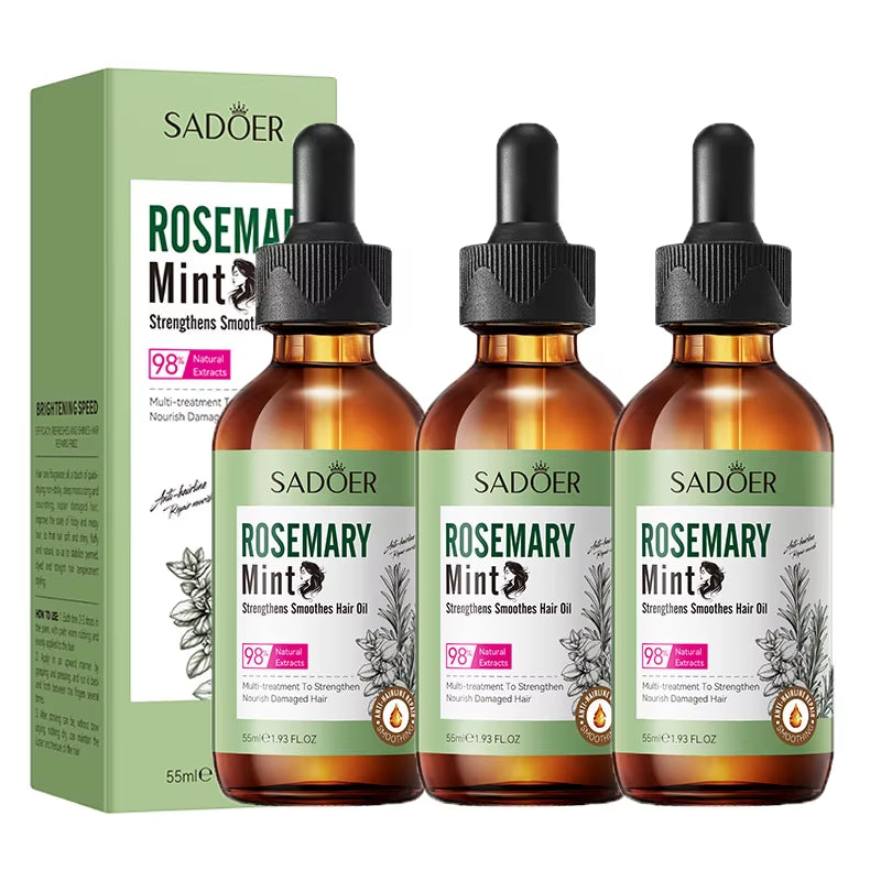 Rosemary Hair Growth Essential Oil anti Hairs Loss Treatment Mint Hair Streng Serum Nourishing Roots Regrowth Hair for Men Women