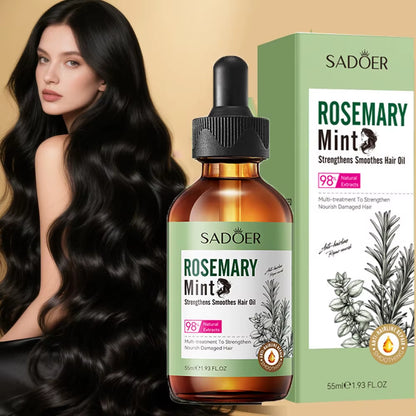 Rosemary Hair Growth Essential Oil anti Hairs Loss Treatment Mint Hair Streng Serum Nourishing Roots Regrowth Hair for Men Women