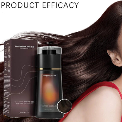 Hair Dye Coloring Shampoo - 3 in 1 Instant Solution for Gray Hair Coverage, Nourishing Formula for Men and Women, 200ML