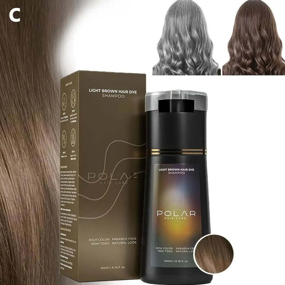 Hair Dye Coloring Shampoo - 3 in 1 Instant Solution for Gray Hair Coverage, Nourishing Formula for Men and Women, 200ML